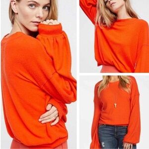 Free People Beach TGIF Balloon Sleeves Pullover Sweater